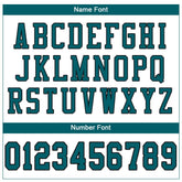 Custom White Teal-Black Classic Style Mesh Authentic Football Jersey